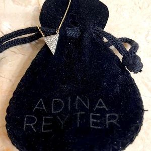 Adina Reyter triangle diamond chips . 16/17” 14 carat gold necklace.